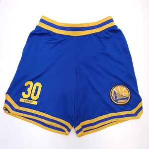 Golden State Warriors Steph Curry NBA Basketball Shorts UNK Blue Yellow Men's S‎